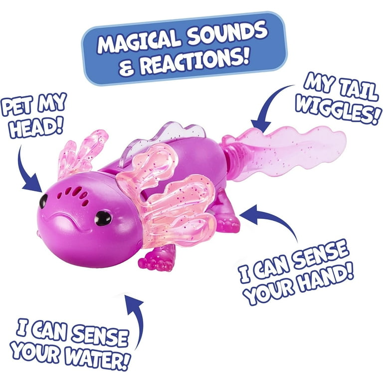 Fingerlings Interactive Baby Axolotl, Ziggy (Magenta), Swims
