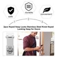 thumbnail image 3 of AURARMLET Keyed Hasp Locks in Silver Made of Durable Stainless Steel for Doors 2pcs, 3 of 8