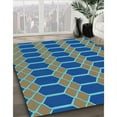 thumbnail image 3 of Ahgly Company Machine Washable Indoor Rectangle Transitional Azure Blue Area Rugs, 7' x 9', 3 of 7