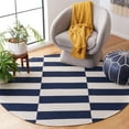 thumbnail image 2 of SAFAVIEH Montauk Tanja Checkered Cotton Area Rug, Navy/Ivory, 6' x 6' Round, 2 of 8