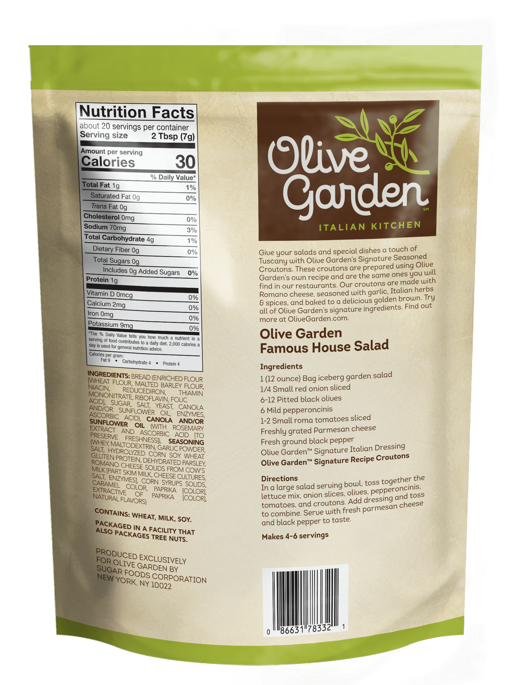 Olive Garden Garlic & Romano Seasoned Croutons, 5 oz Resealable Bag