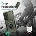 thumbnail image 3 of ELEHOLD for Samsung Galaxy A16 5G Case with Slide Cover Protector 360° Rotation Metal Ring Kickstand Impact-Resistant Shockproof Support Magnetic Car Mount Rugged Case ,Darkgreen, 3 of 8