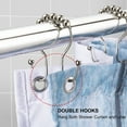 thumbnail image 6 of Siaomo Nickel Premium Stainless Steel Rustproof Easy Glide Shower Curtain Double Hooks 12 Pieces, 6 of 9