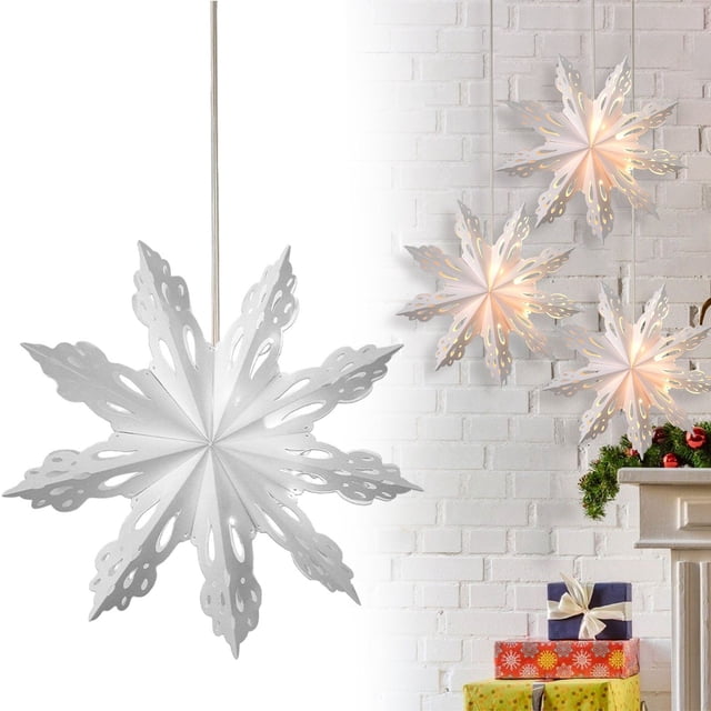 Cqxid Hangs Under $10 Paper Snowflakes With Lights Light Up Paper Snowflakes Snowflake Paper Paper Snowflake With Lights Lighted Paper Snowflakes For Winter Christmas Interior Decoration