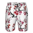 thumbnail image 4 of Disketp Men'S Swim Trunks Hawaiian Breathable Surf Beach Swimsuits Mesh Lining Beach Shorts With Pockets-Cherry Blossoms, 4 of 9