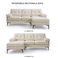 thumbnail image 6 of MERITLIFE 3-Piece Modular Sectional, Textured Beige Fabric,Modern Linen Fabric L-Shaped Couch 3-Seat Sofa Sectional,Beige, 6 of 10