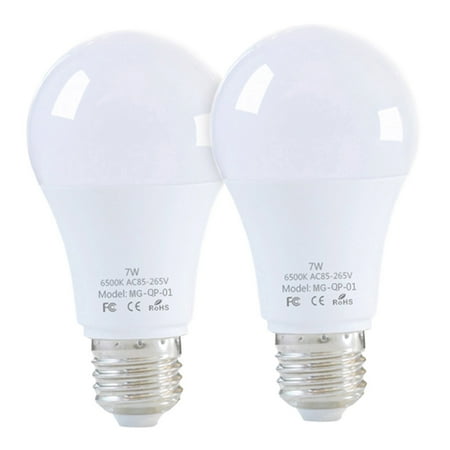 

Tomshoo 2pcs/lot E27 LED Light Bulb with Motion Sensor Smart Light Sensor 7W (replaces 50 W Sensor Bulb Energy Saving Lamp for Stairs/Garden Balcony Garage Hallway Cellar Outlet White [Energy Clas
