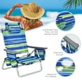 thumbnail image 2 of Costway 4-Pack Folding Backpack Beach Chair 5-Position Outdoor Reclining Chairs with Pillow Blue, 2 of 10