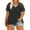 Black T-Shirts Plus Size Tops, variant on Women's Summer T-Shirts Plus Size Tops Stylish Dressy Women Fashion Trendy Lace Short Sleeve Tees Lace Patchwork Solid Tops V Neck Shirts Oversized Comfy Loose Casual Blouse Orange 16
