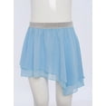 thumbnail image 4 of YUUMIN Toddler Girls Elastic Waistband Shiny Pleated Mini Skater Skirt Flared Ballet Dance Skirts 6-16 Years Light Blue 16, 4 of 7