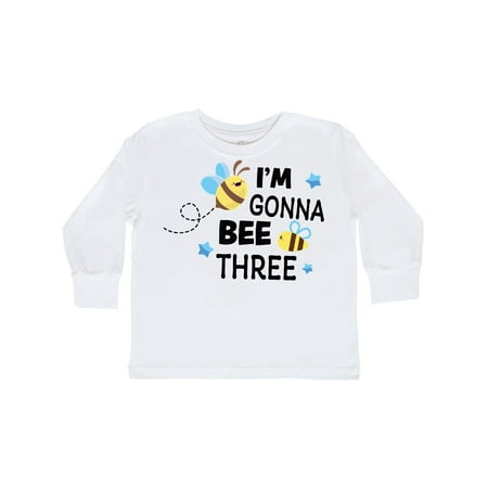 

Inktastic I m Gonna Bee Three with Cute Bees Gift Toddler Boy or Toddler Girl Long Sleeve T-Shirt