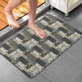 thumbnail image 4 of Brown Checkered Geometric and Floral Pattern Bathroom Rugs Mat,Non Slip Microfiber Bathroom Rug,Rubber Backing,Soft Bathroom Mats for Bathroom Floor,Tub and Shower,20x32in(50x80cm), 4 of 5