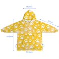 thumbnail image 7 of Yellow Dog Paw Footprint Blanket Hoodies for Kids 6-13YR Oversize Wearable Blanket Hoodies for Boys Girls Teens, 7 of 7