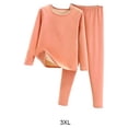 thumbnail image 3 of Sonducket Conjunto de ropa interior térmica para mujer, calzoncillos largos de terciopelo cómodos para clima frío cálido para invierno, ropa Ropa interior Rosa 3XL, 3 of 6