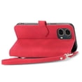 thumbnail image 6 of SYITOOCK Phone Case for Motorola Moto G85 5G, Shockproof PU Leather Wallet Case with Card Slots Anti-Scratch Stand Magnetic Flip Zipper Pocket Cover for Motorola Moto G85 5G, Red, 6 of 7