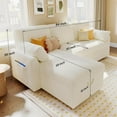 thumbnail image 6 of VANACC Sofa Bed, Convertible Couch with Storage Chaise, White Boucle Couch for Living Room, 6 of 8
