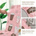 thumbnail image 5 of Yayeee 4 Pack Dining Chair Covers Stretch Parson Chairs Slipcovers Seat Protector, Brown Hand Drawn Cups, 5 of 6