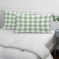 thumbnail image 4 of Sage Green Buffalo Plaid King Size Pillow Cover,Pillowcase Protectors with Zipper,Breathable Decorative Throw Pillow Case Cover,Green White Checkered Farmhouse Pillow Shams for Couch Sofa 20x36Inch, 4 of 8