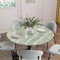 thumbnail image 5 of Tropical Bloom Silhouettes Round Tablecloth for 36-44 Inch Tables, Fitted Table Cover with Elastic Edge, Green Palm Leaf Waterproof Outdoor Table Cloth Protector for Patio Garden Dinner Picnic, 5 of 9