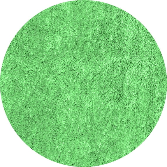 Ahgly Company Indoor Round Abstract Emerald Green Contemporary Area Rugs, 8' Round