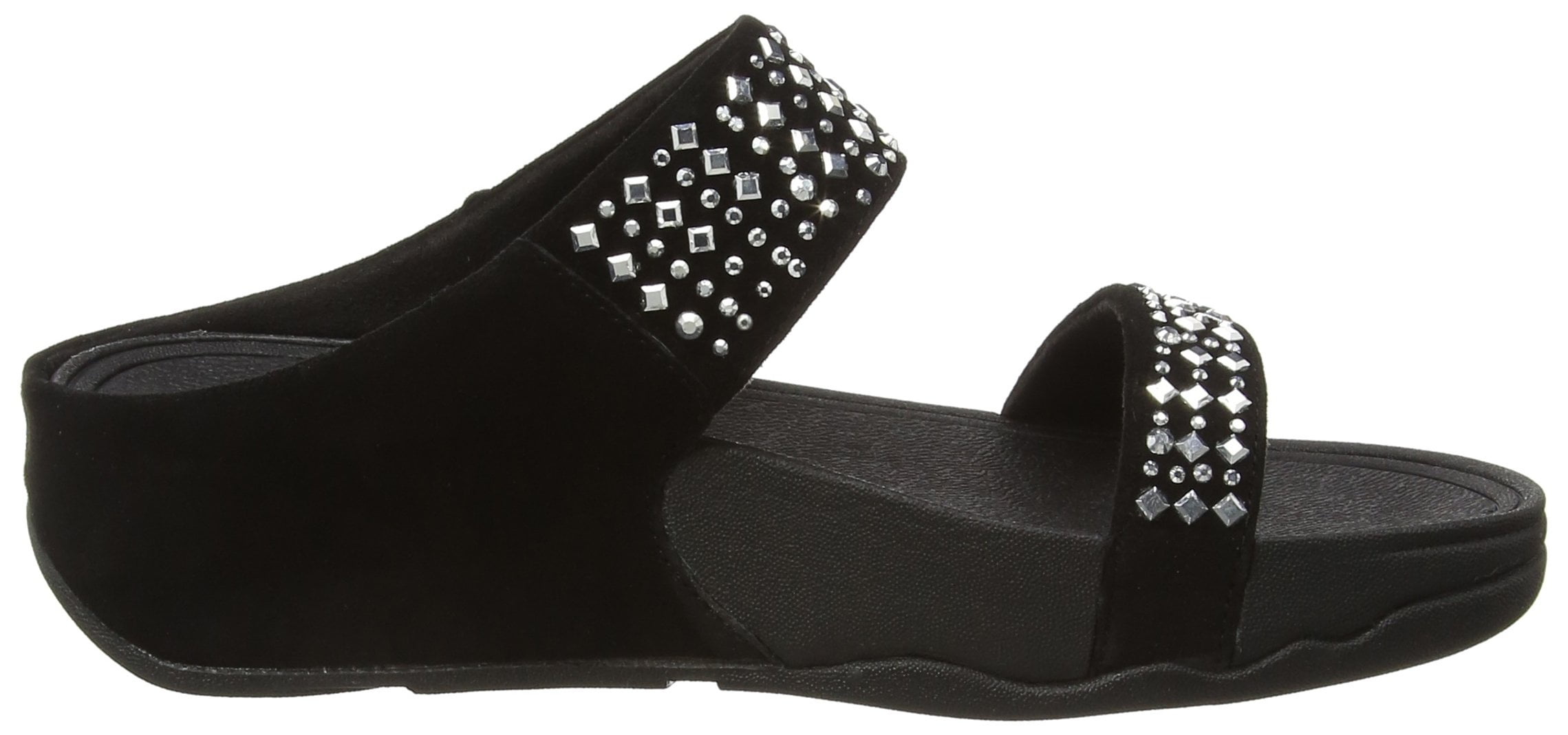 fitflop NOVY SLIDE （Sliver Stone）　紺　US5 FitFlop Crystal Swirl TM Pewter Thong Sandal | Eneslow