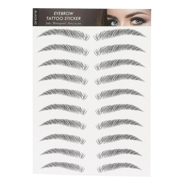 Autocollant de tatouage de sourcils longue durée pour femmes, portable et domestique, noir-03
