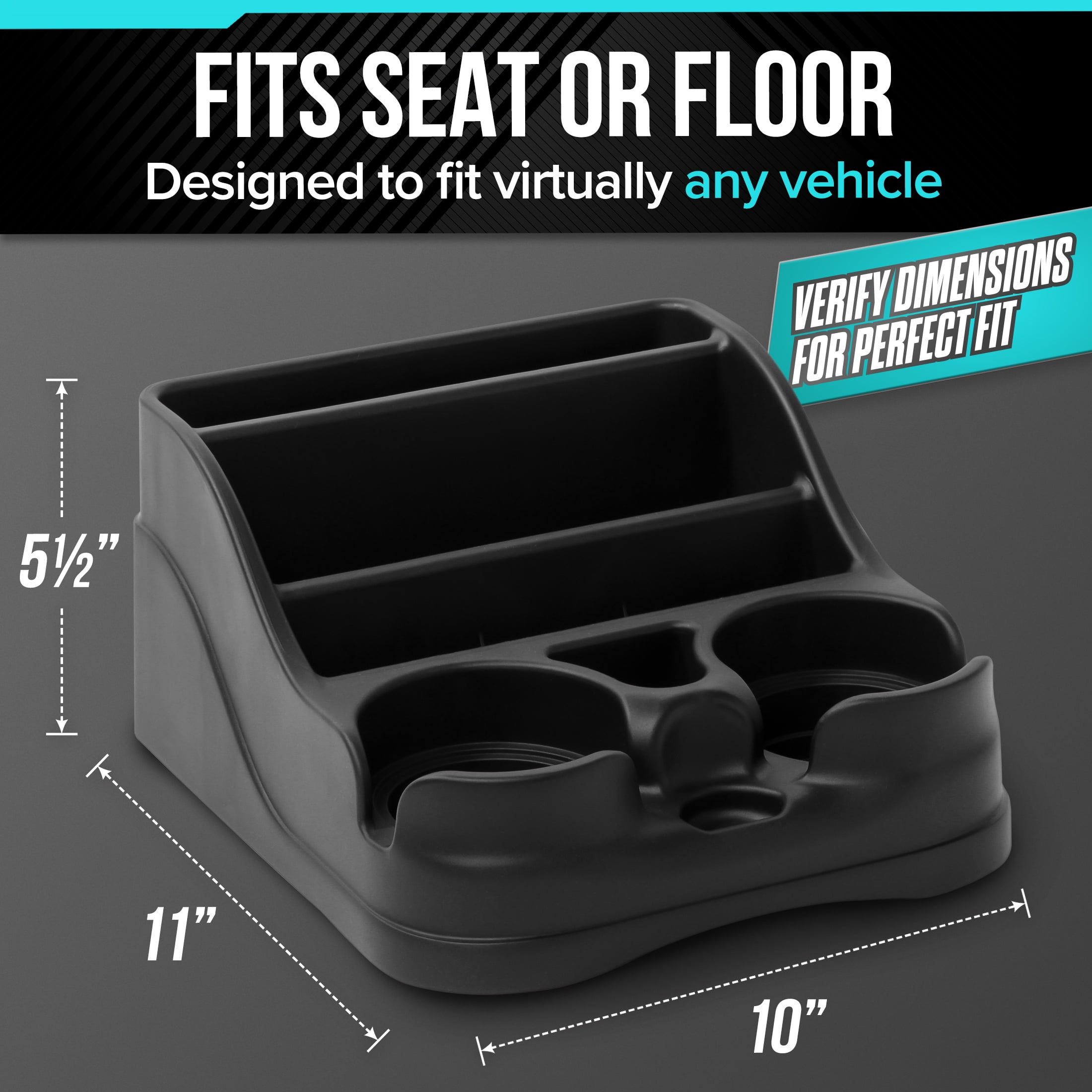Moblorg Mini Center Console Organizer with Cup Holders for Cars, Trucks, Minivans, and SUVs