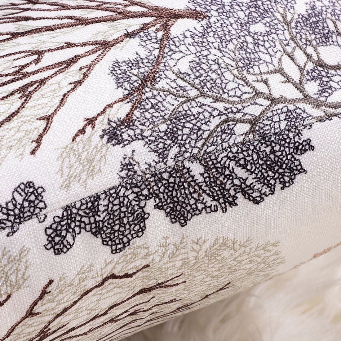 Unique Bargains Soft Polyester Coral Printed Throw Pillowcase Set of 2 Brown-Camel 18"x18"