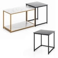 thumbnail image 2 of Demi Bonn Nesting Coffee Table Set of 3, Large Rectangular Coffee Table and 2 End Side Tables, for Living Room, Reception Room, Black, 2 of 7
