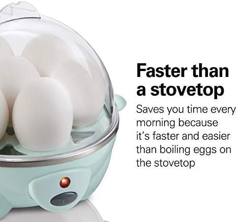 3-in-1 Electric Egg Cooker for Hard Boiled Eggs, Poacher Eggs, Omelet Maker & Vegetable Steamer, Holds 7, Mint (25504)
