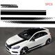 thumbnail image 4 of 5 UNIDS Universal Negro Coche de Carreras Cuerpo Falda de Rayas Laterales Etiqueta Engomada Carevas Sticker de carro, 4 of 6