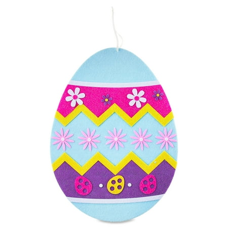 Way To Celebrate Easter Egg with Flowers Felt Wall Hanging Decor, 10"