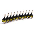 thumbnail image 1 of CHUANK 10pcs 12V 20A 3-Pin On / Off LED Toggle Slide Switch for Motorcycle Car Boat (Red), 1 of 5