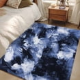 thumbnail image 5 of Blue Gray Washable Area Rugs 3'x5', Abstract Modern Retro Polypropylene Pigment Taxture Low Pile Throw Living Room Rug Non-Slip Sturdy Edge Binding Carpet for Indoor Entryway Bedside Kitchen, 5 of 9