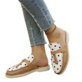 thumbnail image 2 of EKVAHL Women's Slip On Mule Loafers, Soft Suede Polka Dot Backless Flats, Tassel Decor Daily Office Walking Flats Brown, 2 of 5