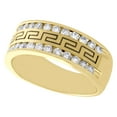 thumbnail image 3 of 14K Yellow Gold Diamond Mens Wedding Band Black Greek Key Engagement Ring 1 Ct., 3 of 5