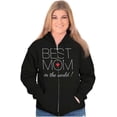 thumbnail image 4 of Best Mom In the World Love Heart Unisex Fleece Graphic Zip Up Hoodie Brisco Brands 2X, 4 of 5