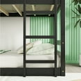 thumbnail image 6 of Harper & Bright Designs Triple Bunk Bed Twin over Twin over Twin with Ladders, Wood Detachable Bunk Bed Frame with Guardrail, Separate into Three Twin Beds, Black, 6 of 13