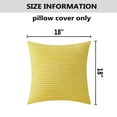 thumbnail image 6 of IMMEKEY Pillow Cover Set of 2 Plush Striped Corduroy Velvet Throw Pillows , 18x18 inch, Yellow, 6 of 7