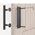 thumbnail image 2 of Kit de manija de puerta de Granero de 12 pulgadas, Material de acero sólido, para puerta/garajes/gabinete, redondo, negro mate, 2 uds., 2 of 5