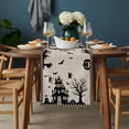 thumbnail image 2 of Halloween Table Runner - 108 Inch Long, Kitchen Dining Table Runner Dresser Scarves, Spooky Pumpkins Horror Castle Bat Black Plaid Farmhouse Decor for Coffee Tables Wedding Party Banquet, 2 of 8