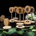 thumbnail image 4 of 1-10 Rustic Wood Table Numbers Slices Stick Stand Base for Seat Cards Decor Retr, 4 of 19
