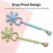 HippoBaby Silicone Gentle Rattle Easy Grip Soft Rudder Teether (Rudder - Green)