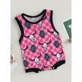thumbnail image 3 of Bagilaanoe Newborn Baby Girl Boys Summer Jumpsuit Shorts Print Sleeveless Bodysuit 3M 6M 12M 18M Infant Casual One Piece Romper, 3 of 9
