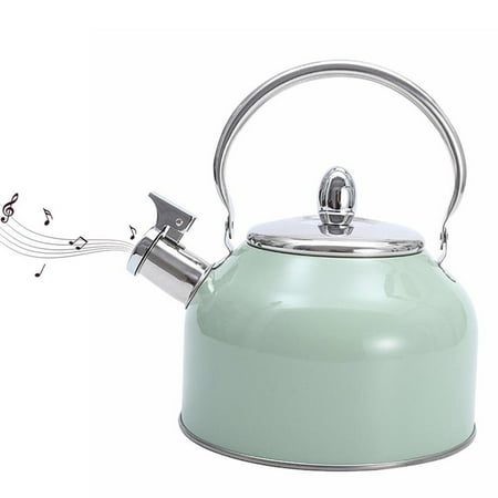 

Yipa Stovetop Tea Kettle 2.5 Liter Induction Modern Stainless Steel Whistling Teapot Foldable Handle Anti Slip Silicone Handle