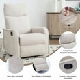 thumbnail image 6 of Leumius Recliner Chair with Massage and Heat,360° Manual Swivel Rocker Chair for Adults,Upholstered Fabric Glider Recliner Nursery Chair with Side Pockets for Living Room,Beige, 6 of 9