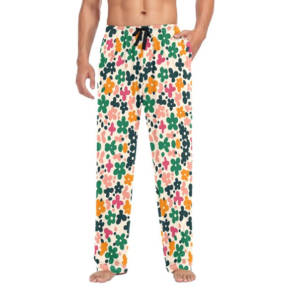 FORMRS Mens Pajama Pants with Pockets Soft Cotton Sleepwear Lounge Bottoms, Sizes S-2XL, Floral Blooms