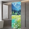 thumbnail image 3 of Blue Green Forests Window Privacy Film, Spring Oil Painting Daisy Nature Landscape Static Cling UV Sun Blocking Tint Film Heat Control Windows Films for Bedroom Bathroom, Window Stickers 23.6"x59", 3 of 7