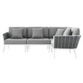 thumbnail image 3 of Modway Stance Outdoor Patio Aluminum Large Sectional Sofa in White Gray, 3 of 10