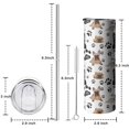 thumbnail image 5 of 20oz French Bulldog Footprint Skinny Tumblers Stainless Steel Tumbler with Lid and Straw,Vacuum Insulated Double Wall Travel Tumbler Cups with Cleaning Brush for Coffee,Tea, 5 of 6